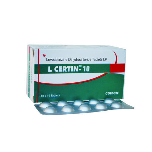 Levocetirizine Dihydrochloride Tablets IP - 10mg Green Tablets, Long-lasting Relief, Bioavailable Composition, Easy to Use, Effective Treatment, Box of 10 Tablets