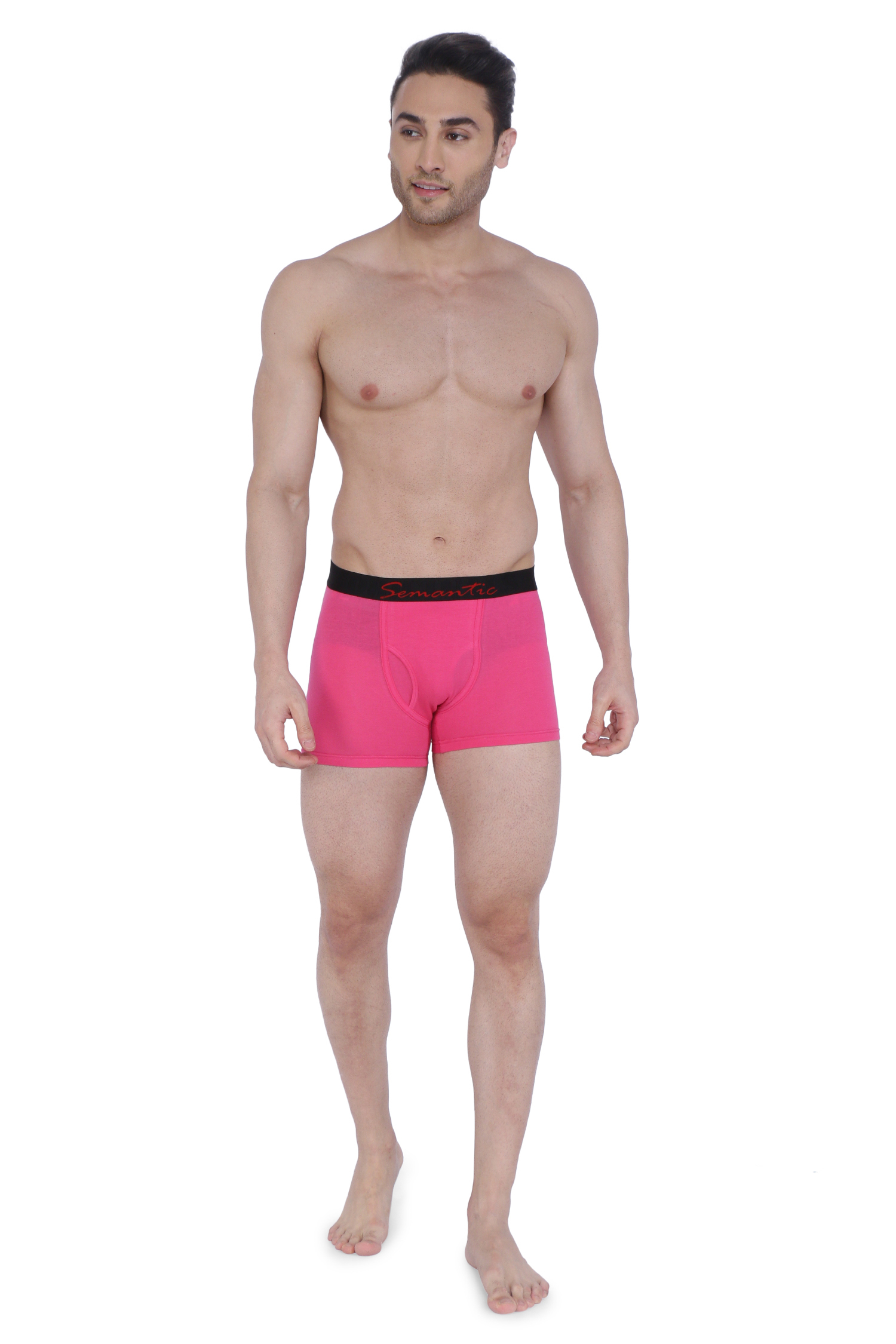 Semantic Cotton-elastane Pink Trunks With Fly - Age Group: 16 Above