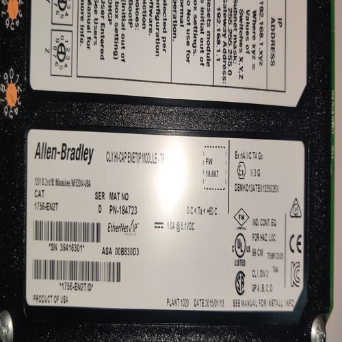 Allen Bradley 1756-en2t Contrologix Ethernet Module