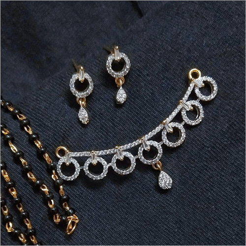 Ad Diamond Mangalsutra With Studs