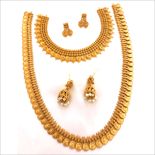 Matte Finish Temple Necklace Set