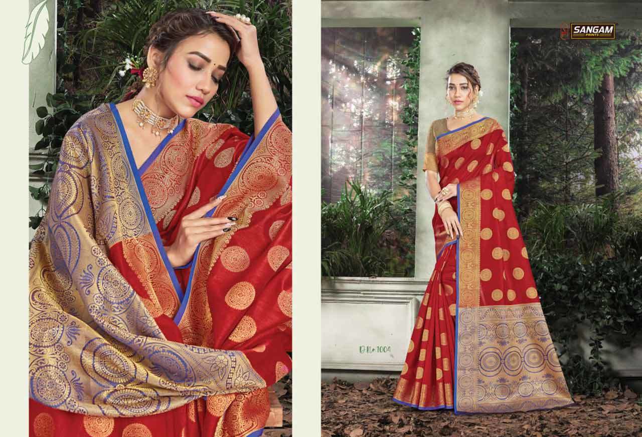 Handloom Silk Saree - Silk, 5.5 Meters X 1.2 Meters, Red | Floral Design, Ideal For Traditional Events And Special Occasions