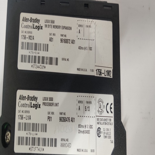 Allen Bradley 1756-l1/a Processor Unit/1756-m2/a Memory Expansion Module