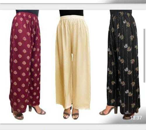 रियोन प्रिंटेड और प्लान प्लाज़ो