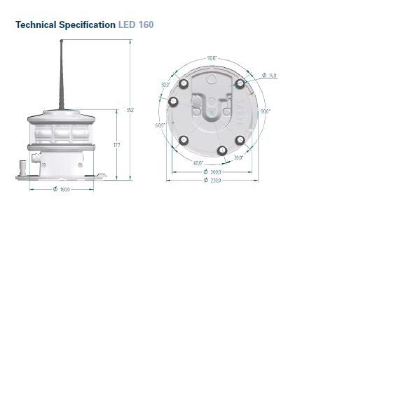 Red Marine Led All Round Navigation Light 3nm To 12nm
