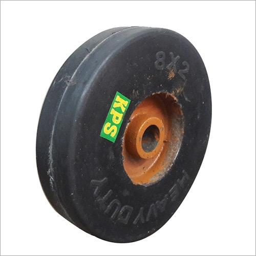 Rubber Bush Wheel - 8 x 2 Inch | Black for Generators, Durable Design
