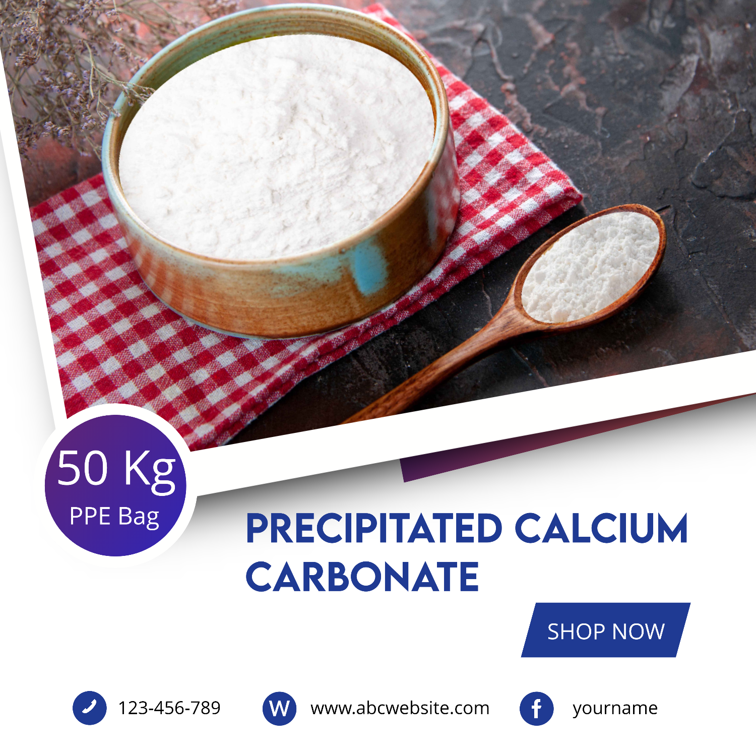 Precipitated Calcium Carbonate - 50 Kg White Powder | High Purity, Industrial Grade, Versatile For Rubber, Plastic, And Paper Industries