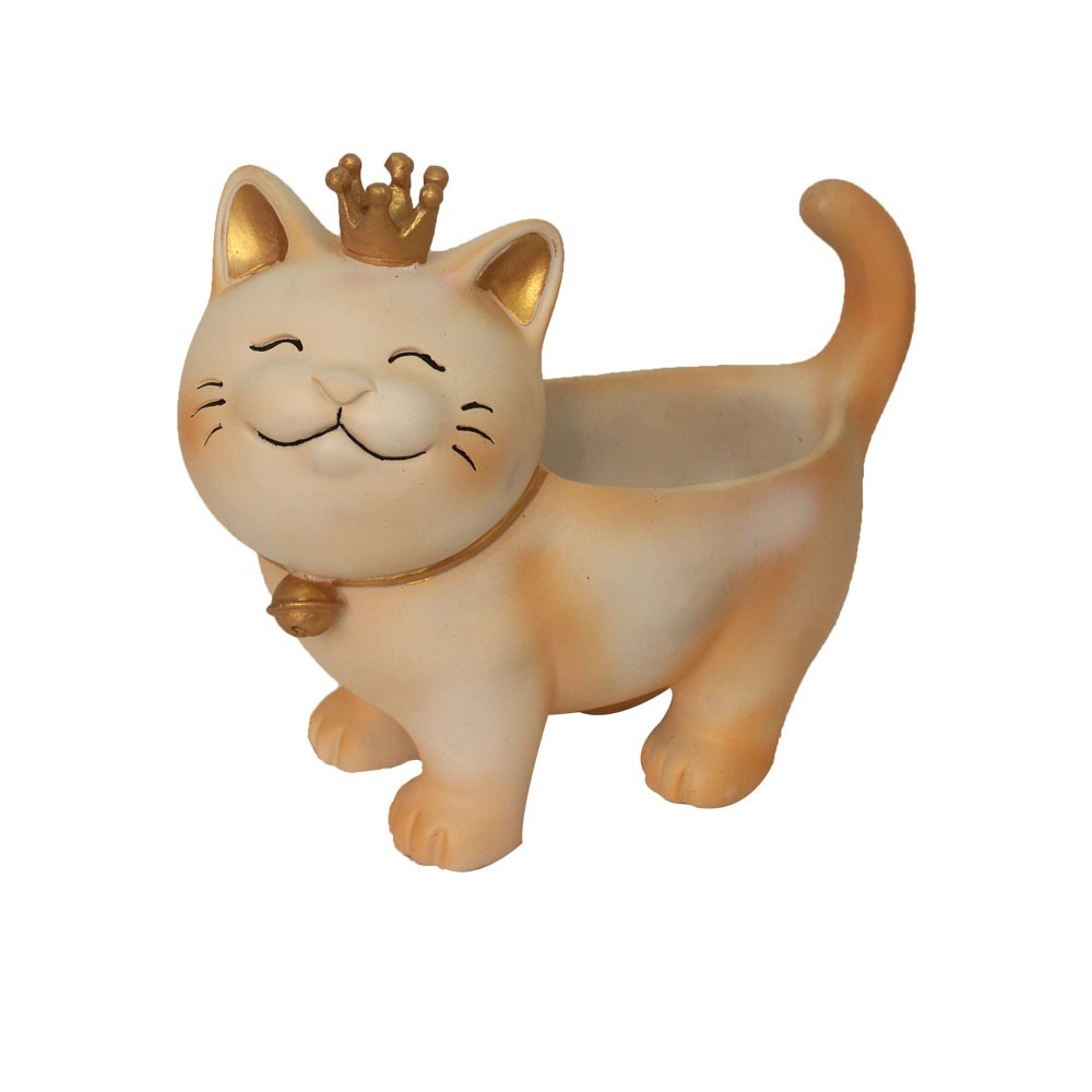 Decorative Cat Statue - 8x10 Inch, Multicolour | Easy To Clean, Non-toxic, Perfect For Indoor Showcase Display