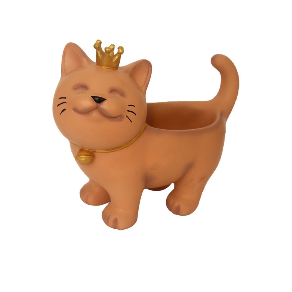 Decorative Cat Statue - 8x10 Inch, Multicolour | Easy To Clean, Non-toxic, Perfect For Indoor Showcase Display