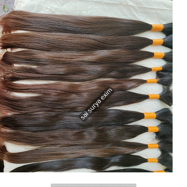 Indian 100% Natural Single Drawn Bulk Virgin Human Hair Extensions