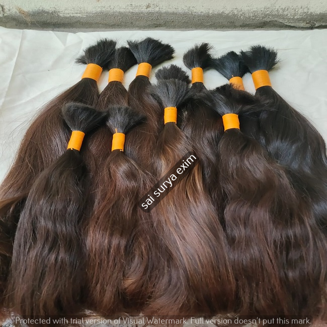 Indian 100% Natural Single Drawn Bulk Virgin Human Hair Extensions