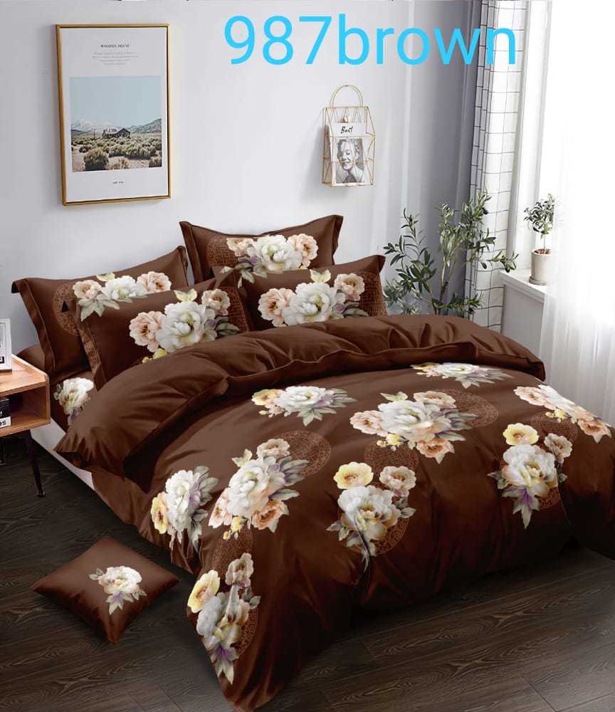 Cotton Bedsheet - Floral Pattern, 180-200 Thread Count, Green Color | Multiple Sizes, Ideal For Bedroom Bedding, Machine Washable