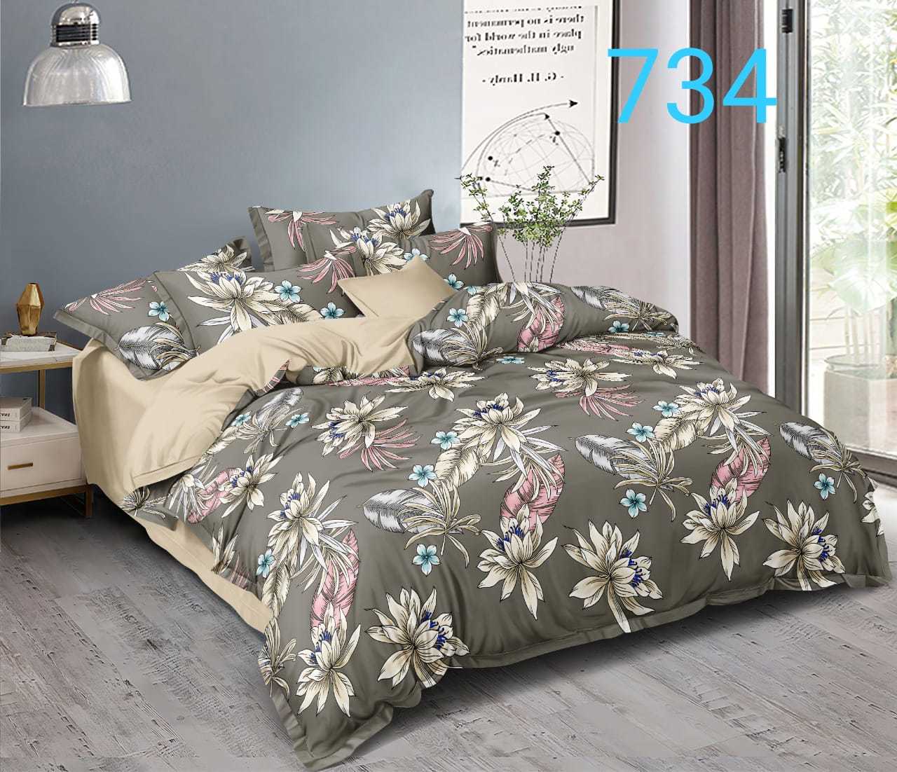 Cotton Bedsheet - Floral Pattern, 180-200 Thread Count, Green Color | Multiple Sizes, Ideal For Bedroom Bedding, Machine Washable