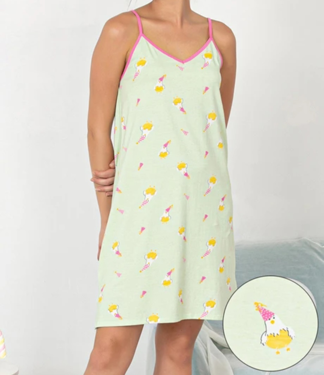 Printed Cotton Sleeveless Night Gown In Multiple Sizes And Colors