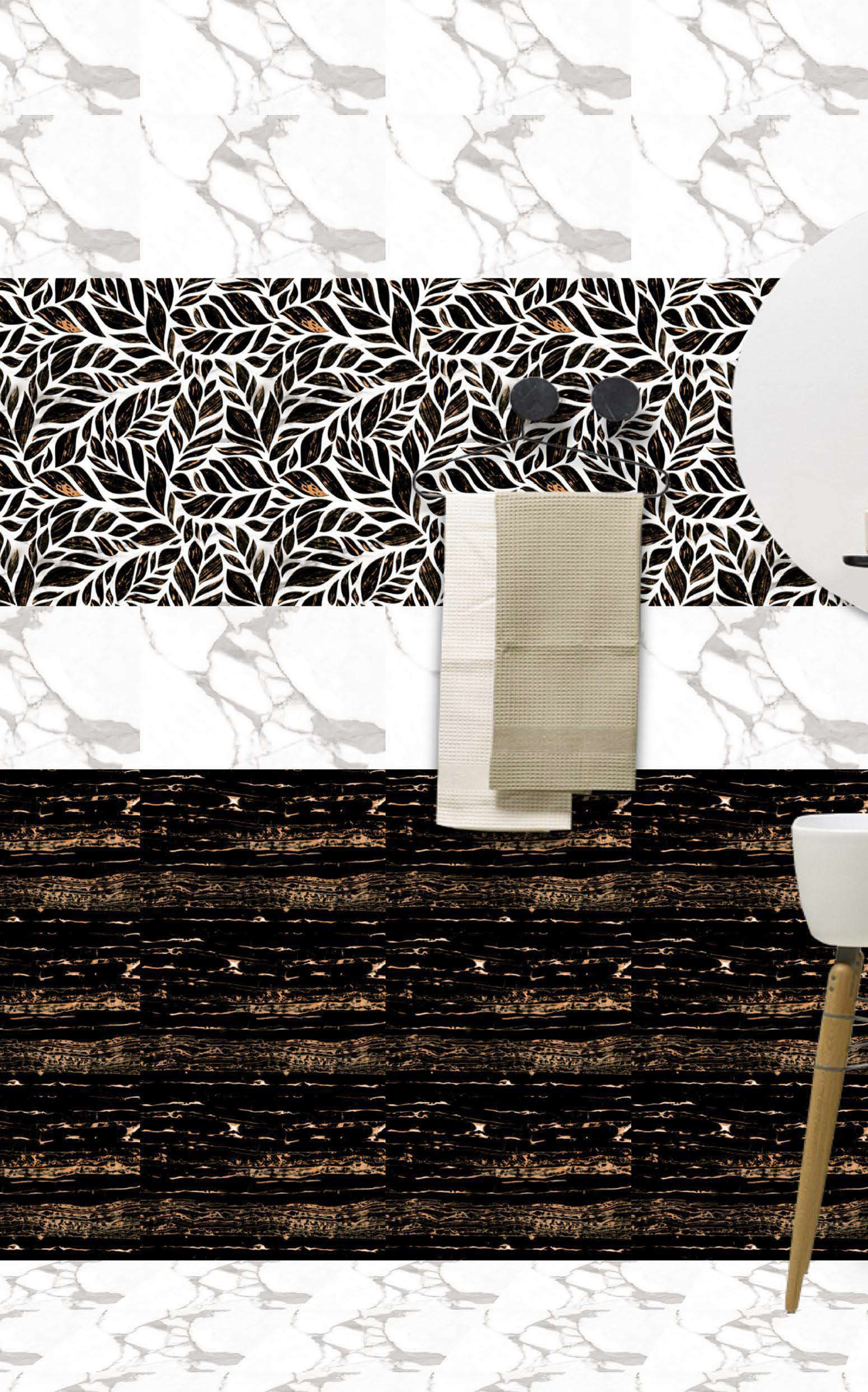 White Series - Ceramic Wall Tiles, 12x18 Rectangular, Multicolor, Acid Proof & Waterproof, Vitrified Technique, 6-8mm Thickness