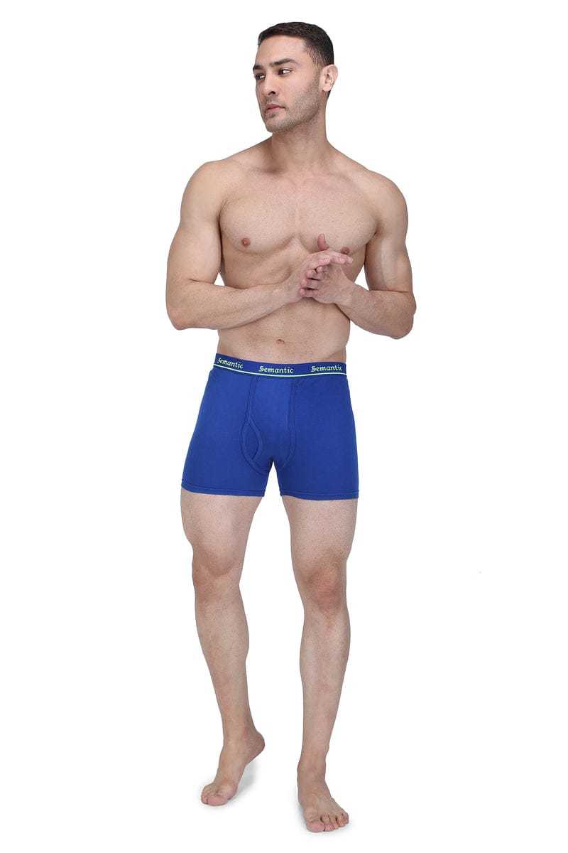Semantic Cotton Royal Long Trunks With Fly - Solid - Age Group: 16 Above