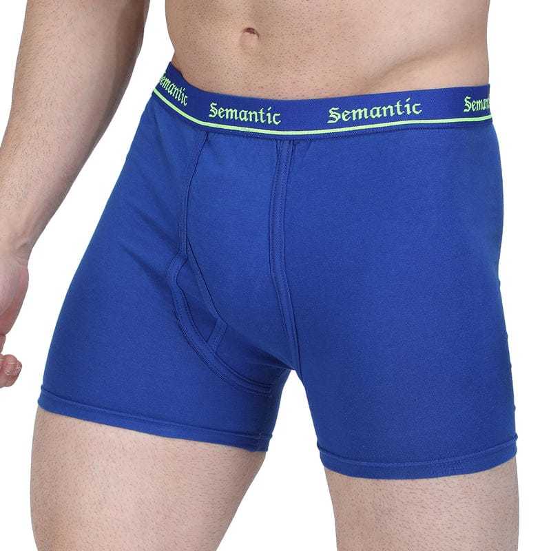 Semantic Cotton Royal Long Trunks With Fly - Solid - Age Group: 16 Above