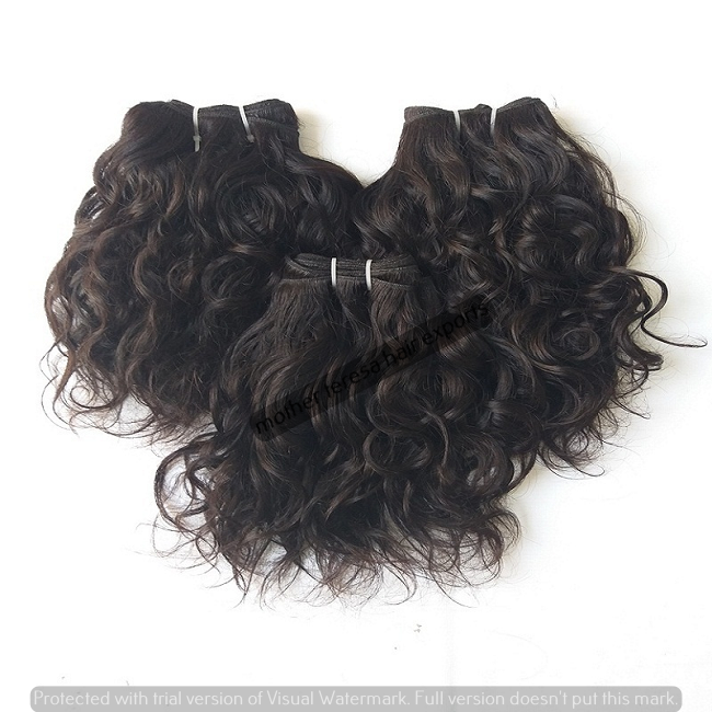 Natural Wavy Wholesale Indian Human Hair Extension Bundles - Length: 8 - 40 Inch (In)
