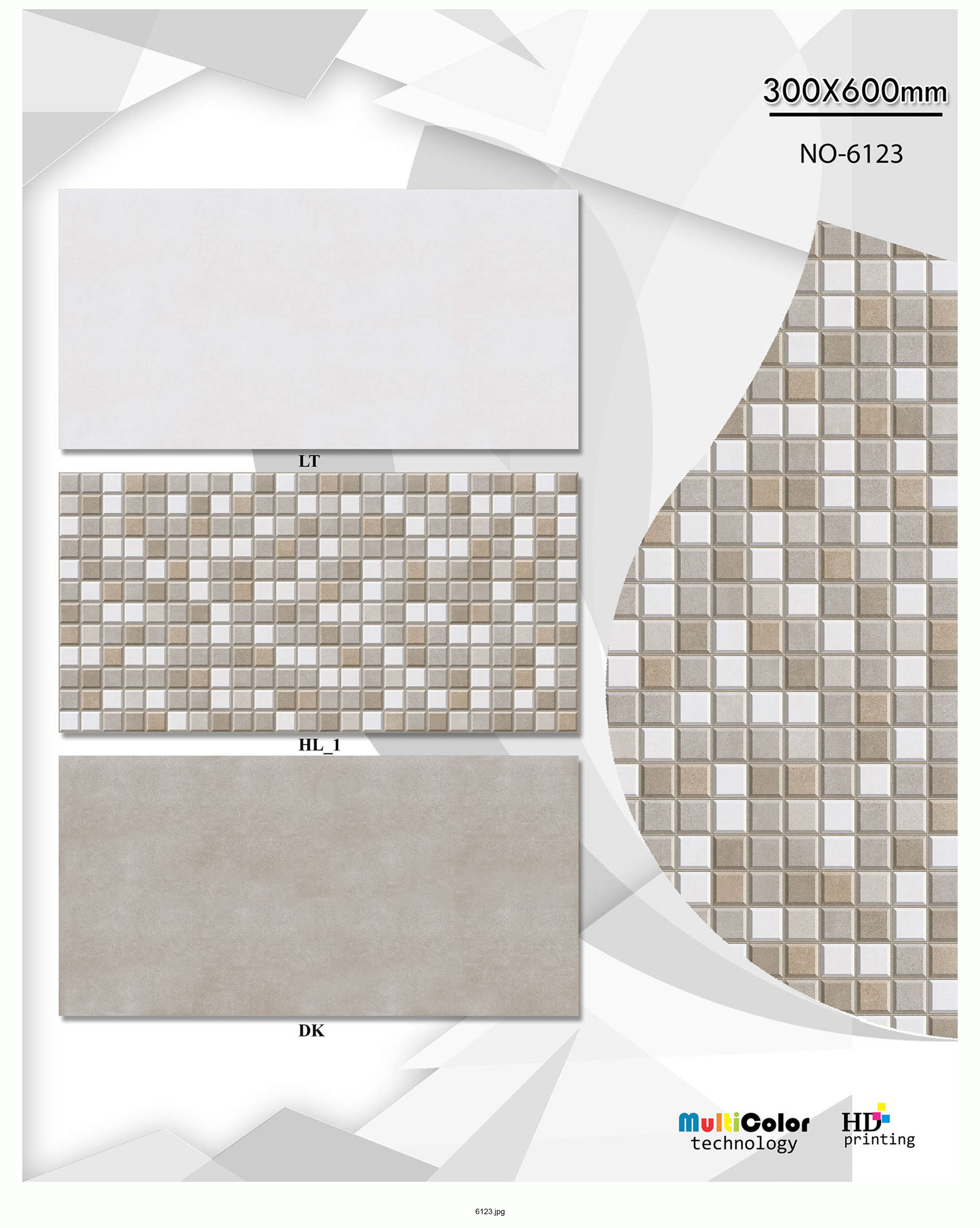 Matt Series 1 - Ceramic Wall Tiles, 12x24 Inches, Multicolor, Vitrified Design, 6-8mm Thickness, Non-water Absorbing Quality