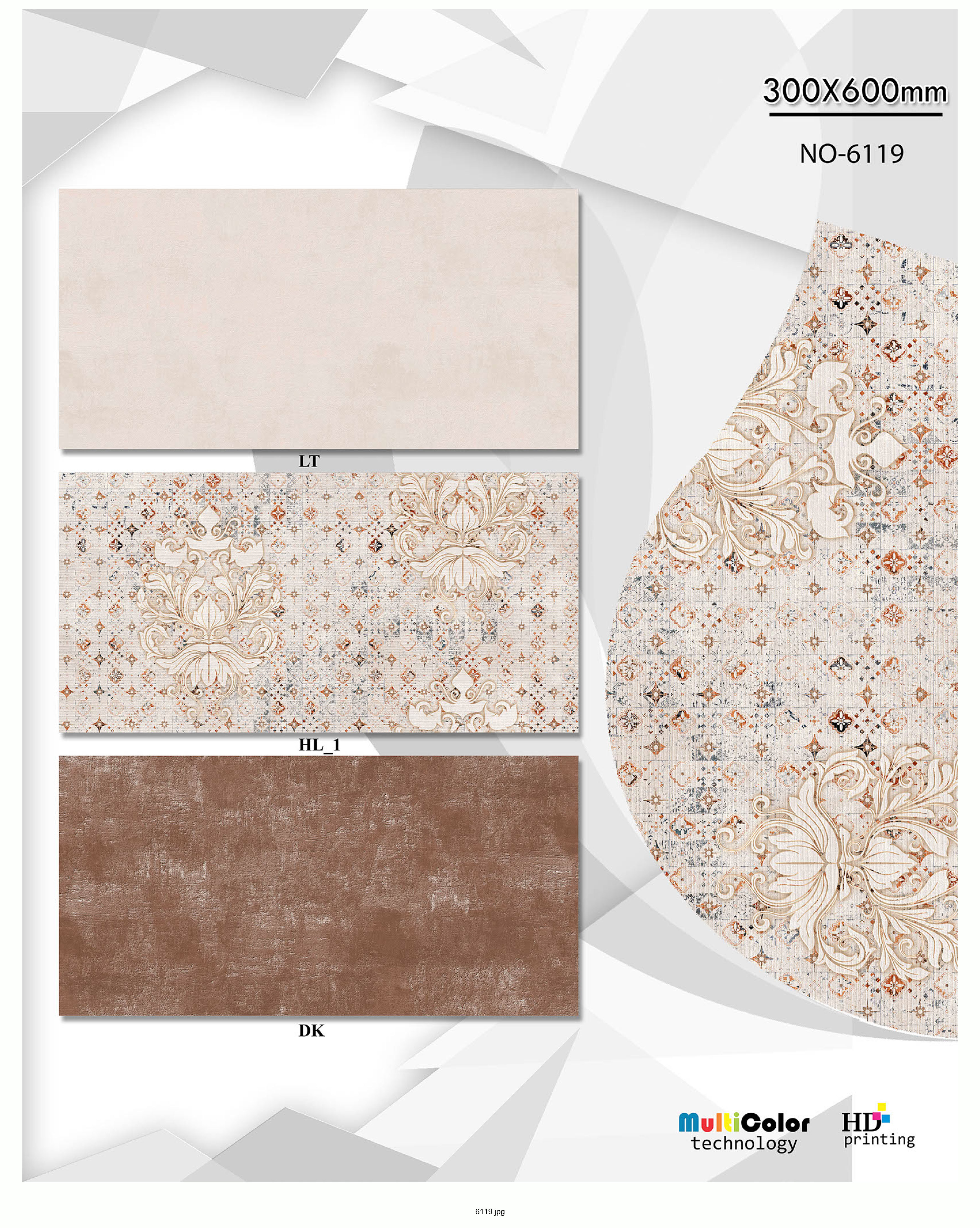 Matt Series 1 - Ceramic Wall Tiles, 12x24 Inches, Multicolor, Vitrified Design, 6-8mm Thickness, Non-water Absorbing Quality