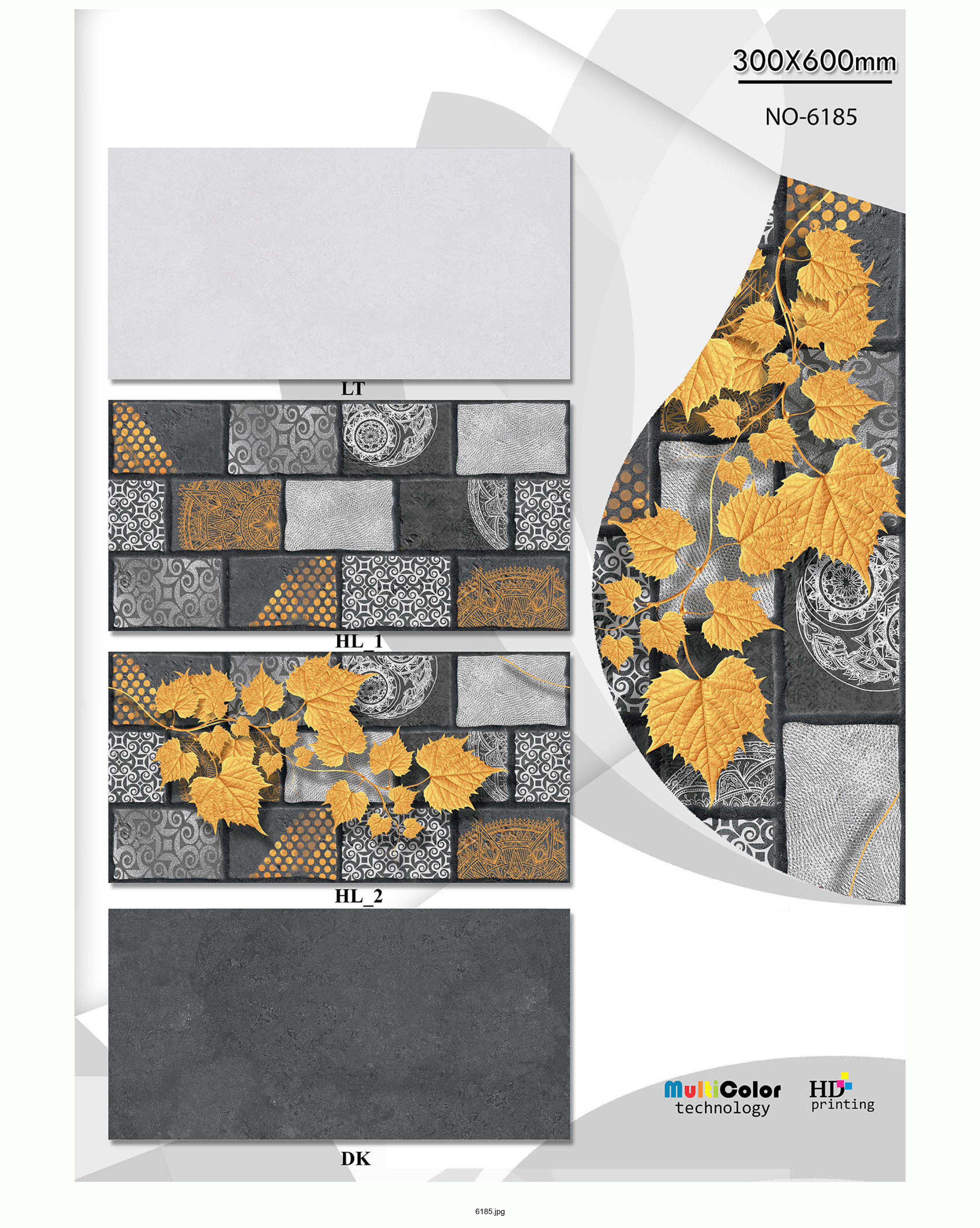 Matt Series 4 - Ceramic Wall Tiles 12x24 | Multi-color, Vitrified, Thickness 6-8mm, Perfect For Bathroom, Kitchen & Front Elevation