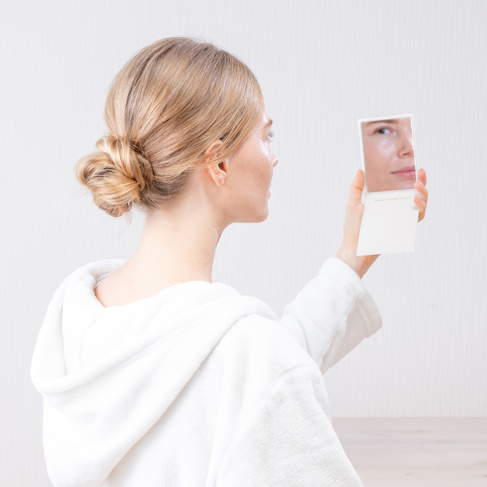 Folding Mirror - Glass, 8x10.8x0.7cm | Slim, Compact, Frameless, Freely Adjustable Angle, Multiple Sizes Available