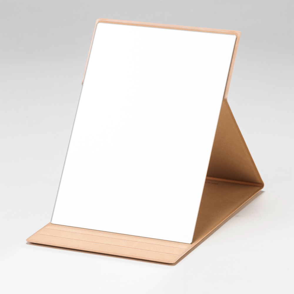 Folding Mirror - Glass, 12.5x17.5x0.8cm | Slim Compact Design, Frameless Body, Freely Adjustable Angle, Multiple Size Options