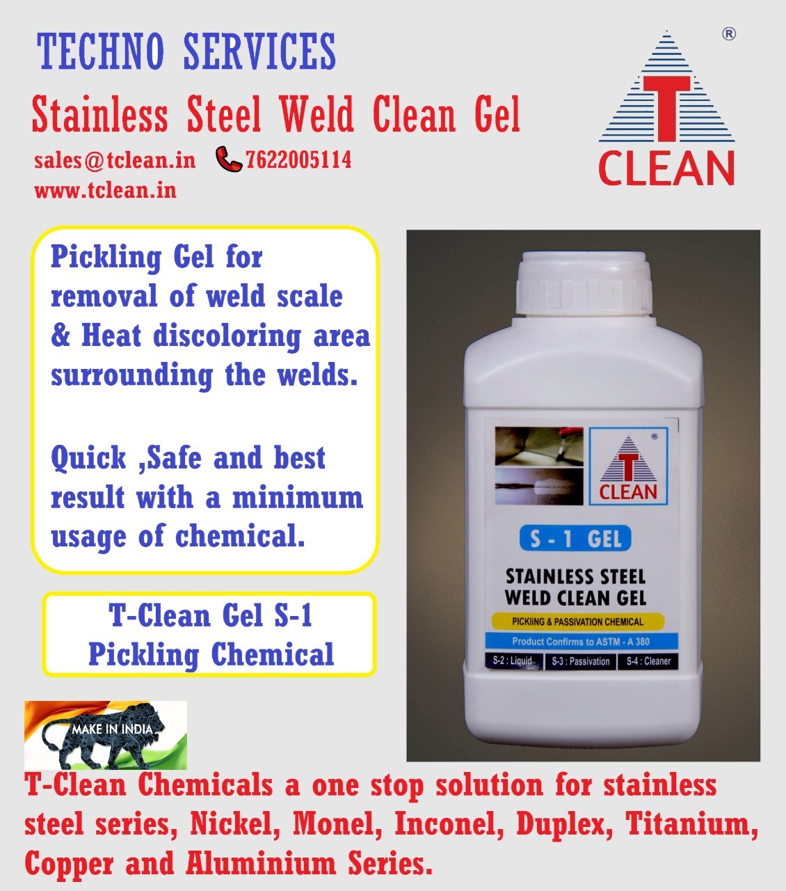 Pickling Passivation Gel Application: Industrial