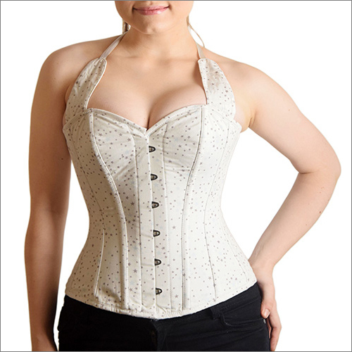 विभिन्न उपलब्ध लेडीज़ हाल्टर नेक ओवरबस्ट कोर्सेट