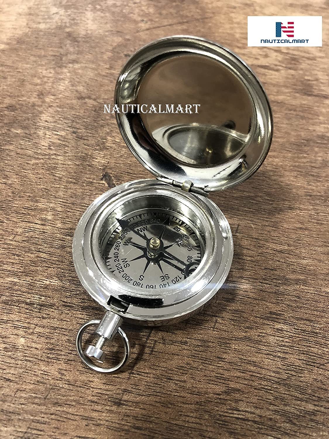 Brass Compass Push Button Nautical Marine Navigation Compass Pocket Compass Outdoor Compass Camping Compass Hiking Compass Hunting Compass Survival Compass Tools