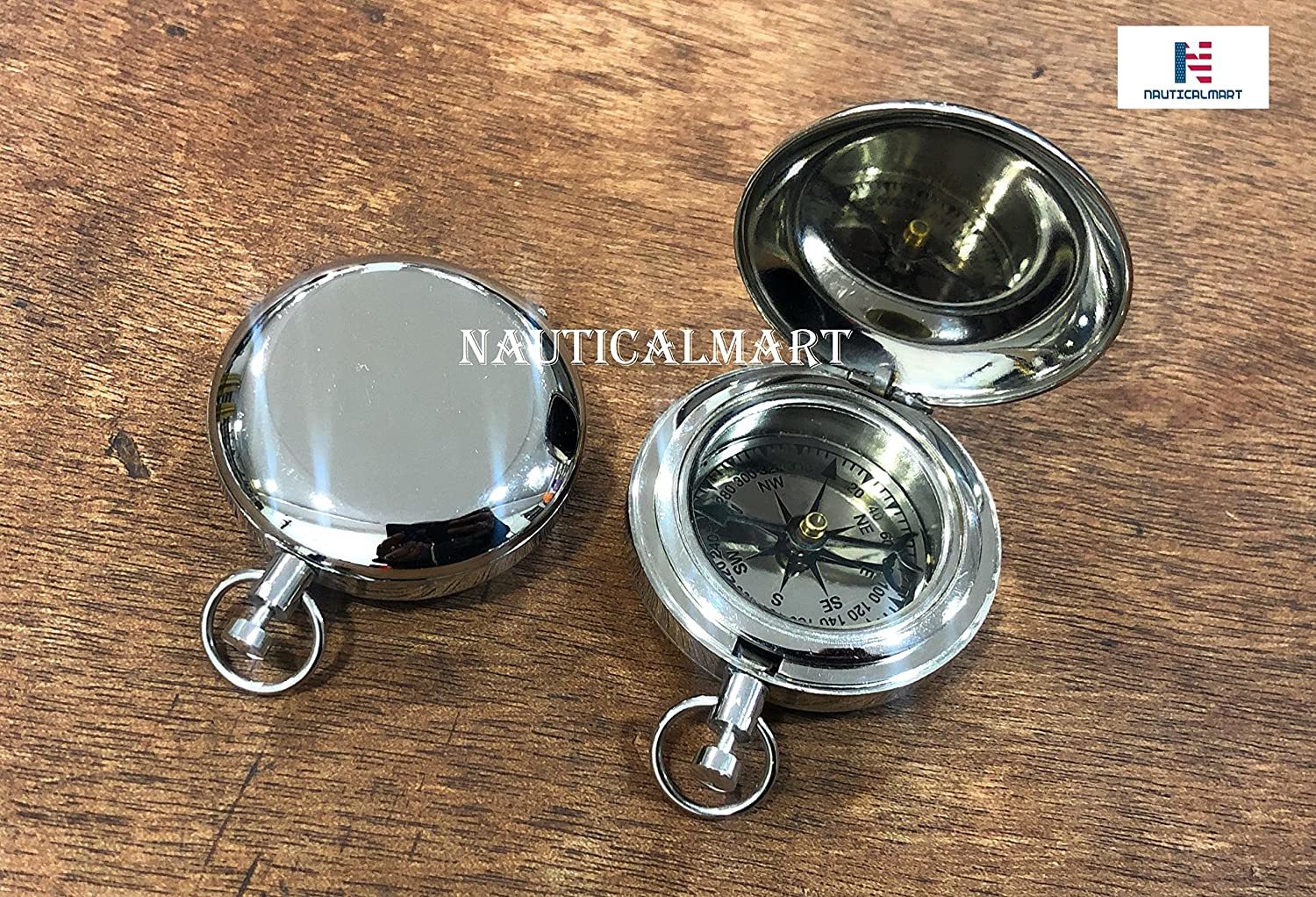 Brass Compass Push Button Nautical Marine Navigation Compass Pocket Compass Outdoor Compass Camping Compass Hiking Compass Hunting Compass Survival Compass Tools