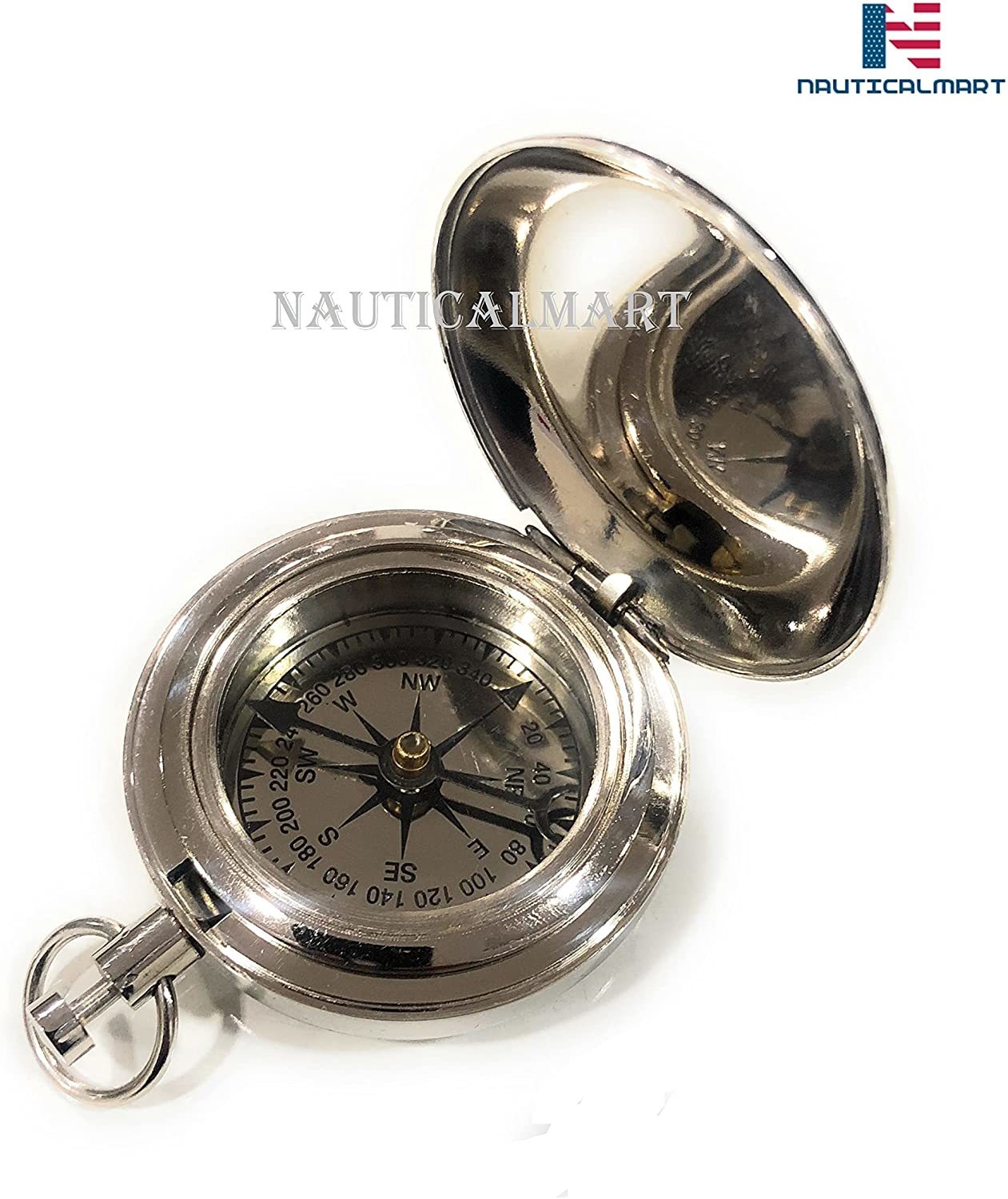 Brass Compass Push Button Nautical Marine Navigation Compass Pocket Compass Outdoor Compass Camping Compass Hiking Compass Hunting Compass Survival Compass Tools