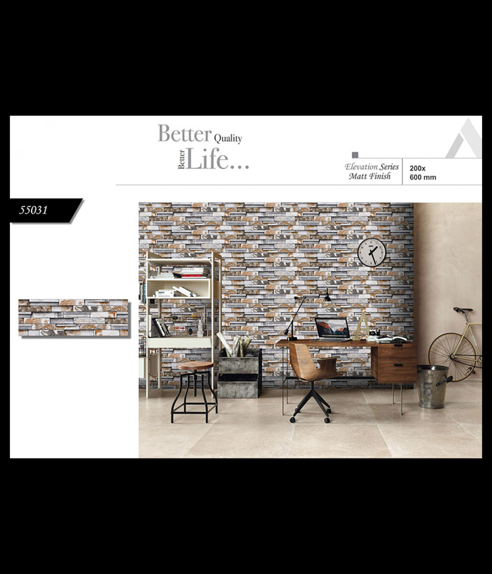Ceramic Wall Tiles - 12x18 Inches, Multi Color | Premium Quality, Vitrified Technique, 6-8mm Thickness, Rustic & Marble Series Available