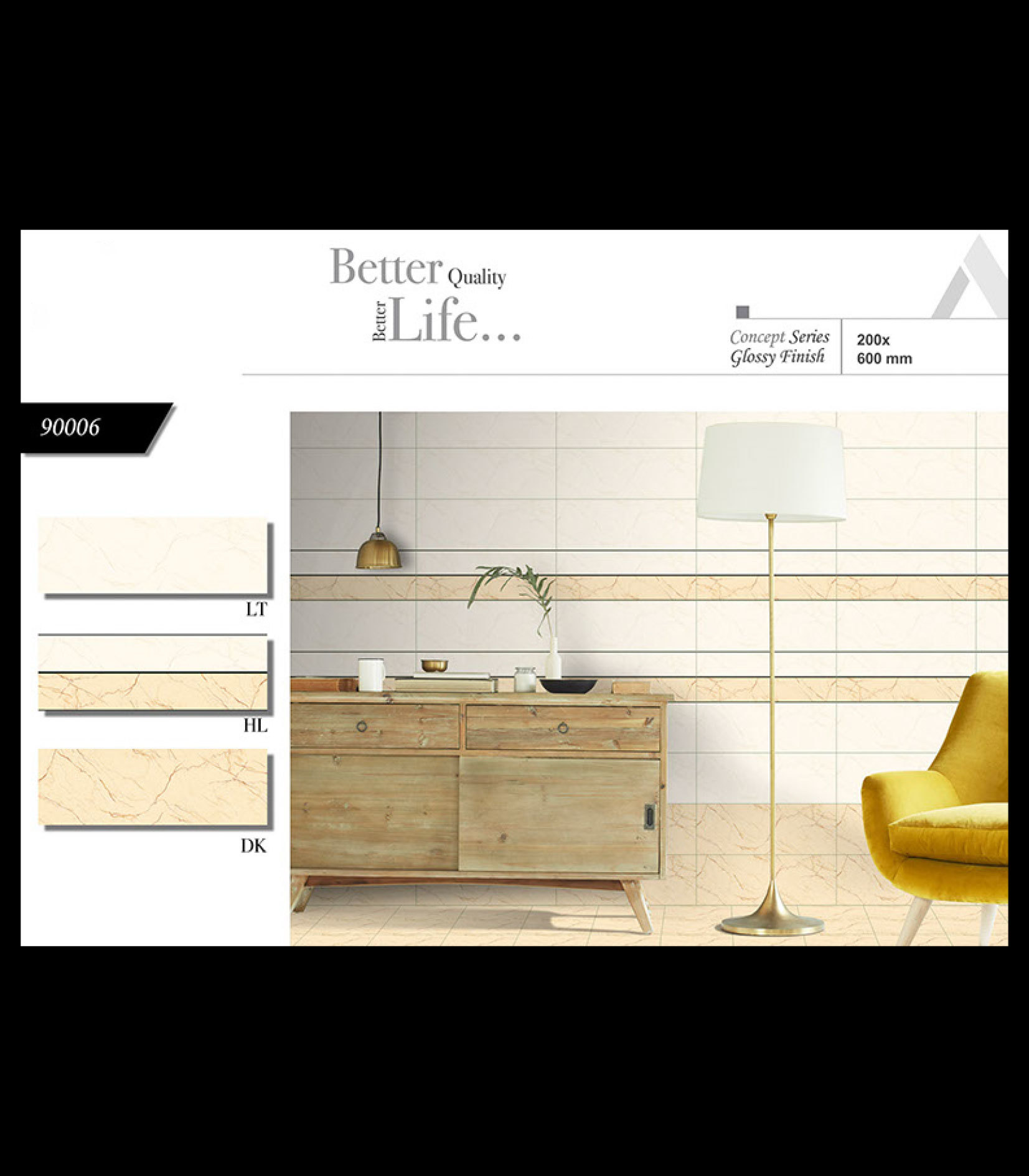 Glossy Concept - Ceramic Wall Tiles 8x24, Multi-color, 12x18 Size, 6-8mm Thickness, Vitrified Technique | Wooden, Rustic, Marble, Satvario, Elevation, Strip Elevation, Traventi Series