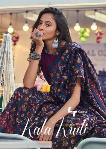 डिजिटल प्रिंटेड साड़ी