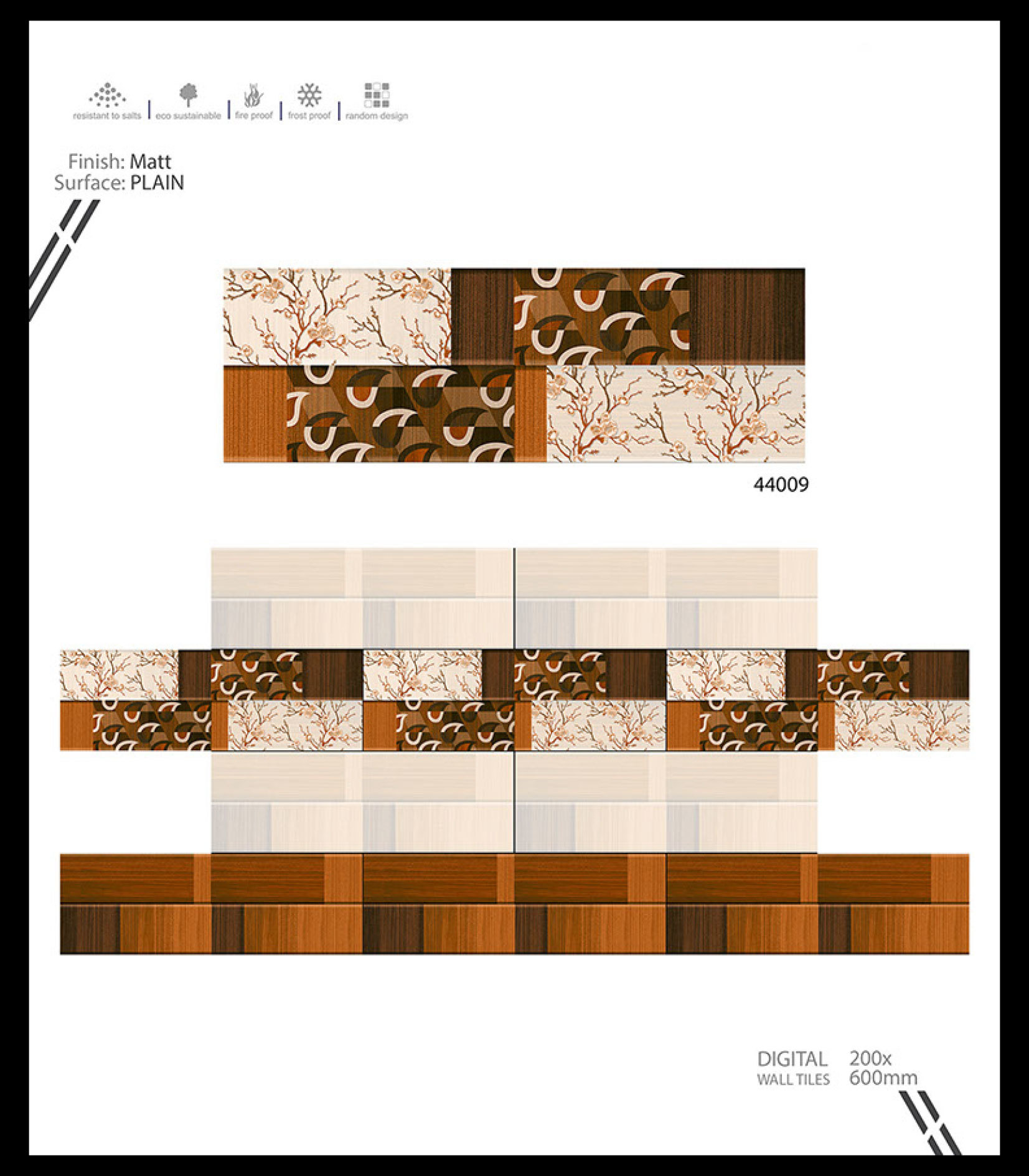 Marble Series 1 - Ceramic Wall Tiles, 12x18 Inches, Multicolor | Vitrified Technique, 6-8mm Thickness, 8 Flatness, Rectangle Shape