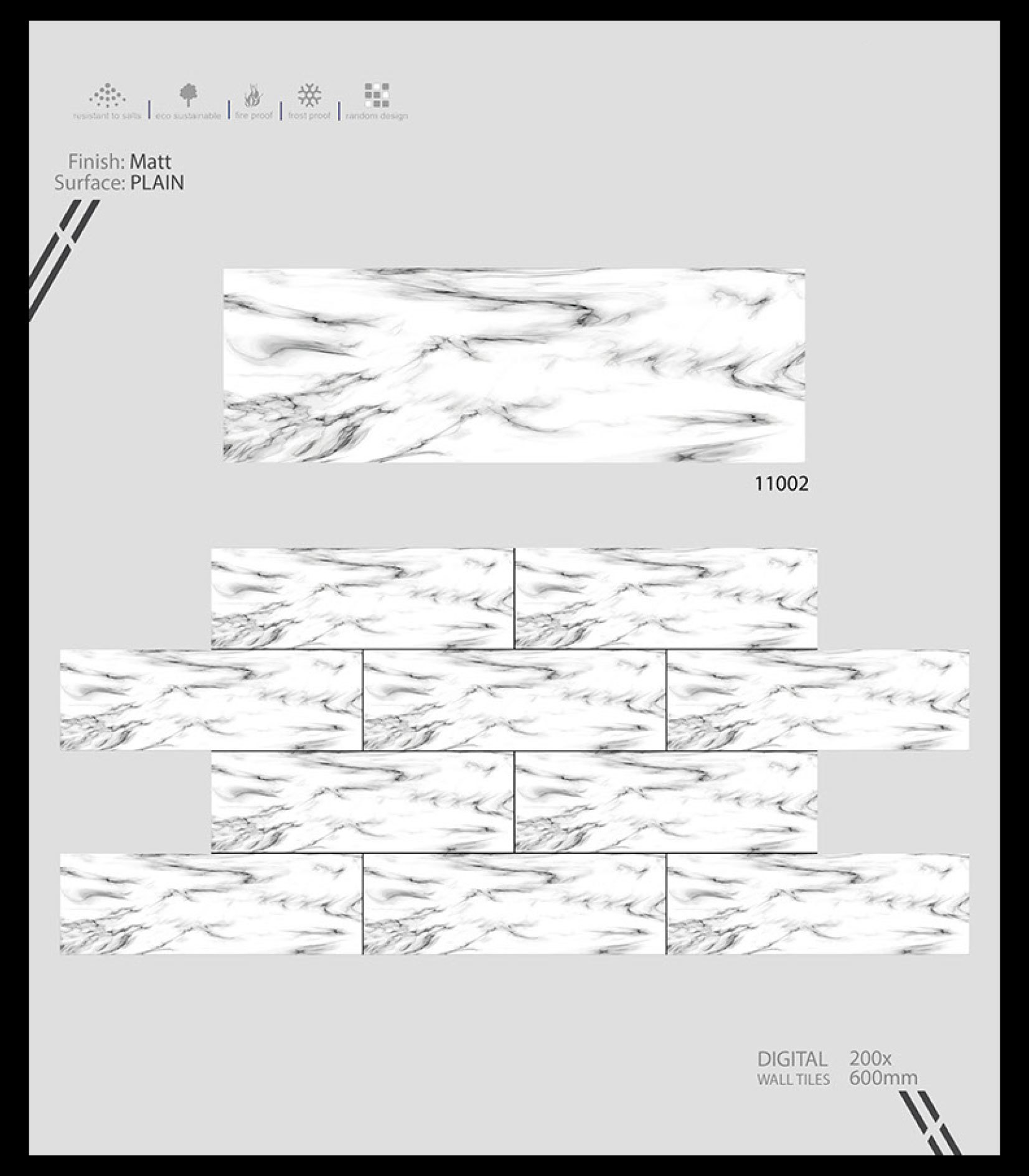 Satvariyo Series - 12x18 Inches, Multi Color Ceramic Wall Tiles | Vitrified, 6-8mm Thickness, Rectangular Shape, No Water Absorption