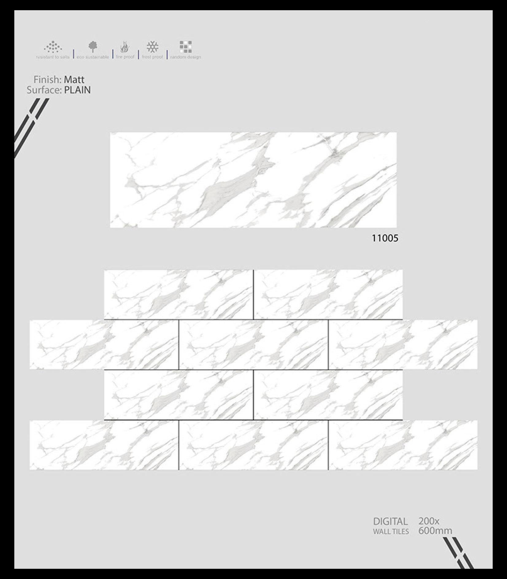 Satvariyo Series - 12x18 Inches, Multi Color Ceramic Wall Tiles | Vitrified, 6-8mm Thickness, Rectangular Shape, No Water Absorption