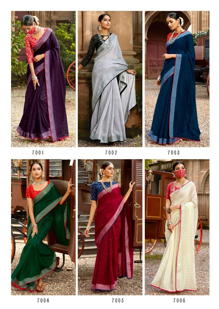Dry Cleaning Linen Designer Saree