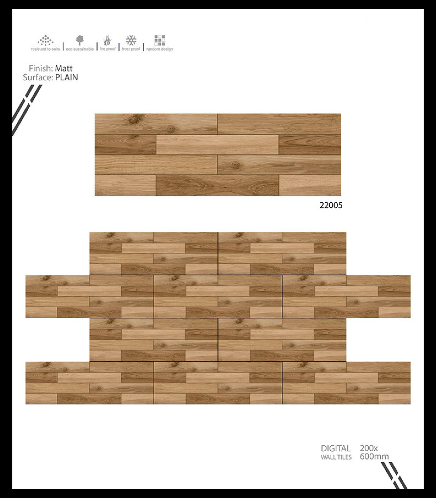 Strip Elevation - 8x24 Ceramic Wall Tiles, Multi Color | Vitrified, No Water Absorption, Rectangle Shape, Thickness 6-8mm