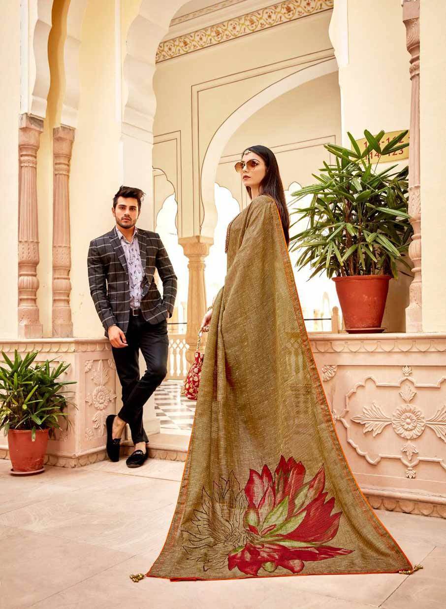 Dry Cleaning Linen Designer Saree