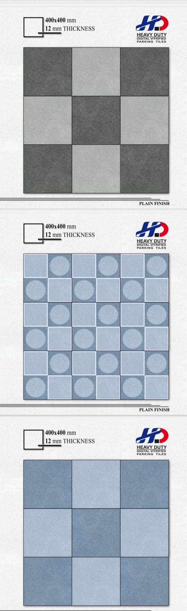 Mixed 400x400mm Vitrified Parking Tiles