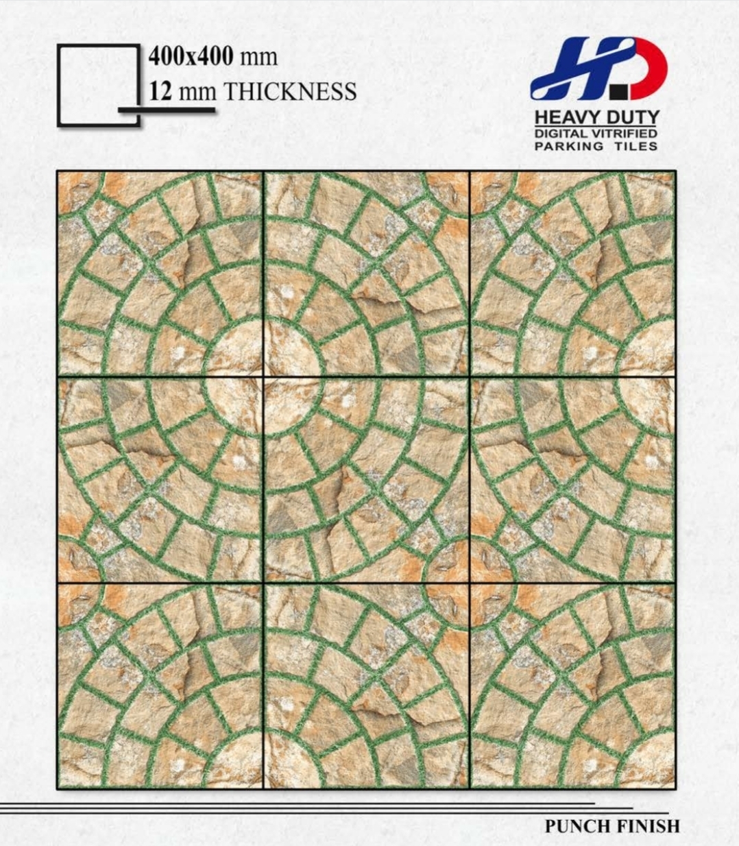 Mixed 400x400mm Vitrified Parking Tiles