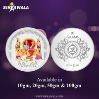 10 ग्राम धार्मिक सिक्का राम दरबार 999 सिल्वर कलर का सिक्का शुद्धता: उच्च