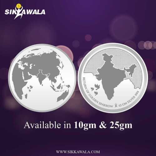 10 Gm 999 Silver World Map Coin Purity: High