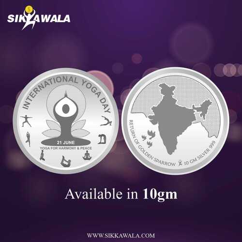 10 Gm 999 Silver Yoga Coin Purity: High