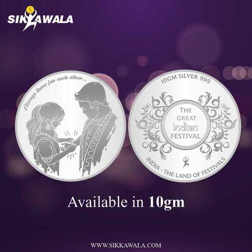 Raksha Bandhan 999 Silver Coin 10 Gm Purity: High