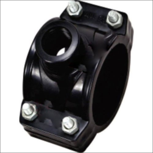 63mm Hdpe Pipe Service Saddle - HDPE Material, 63MM Size, White & Black Color | Ideal for Irrigation Pipe Joining and Branch Connections