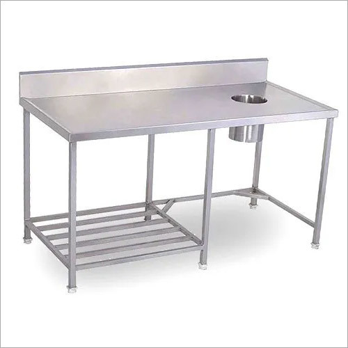 Commercial Heavy Duty Dish Landing Table - Stainless Steel, Manual Operation, Silver Finish for Industrial and Restaurant Use