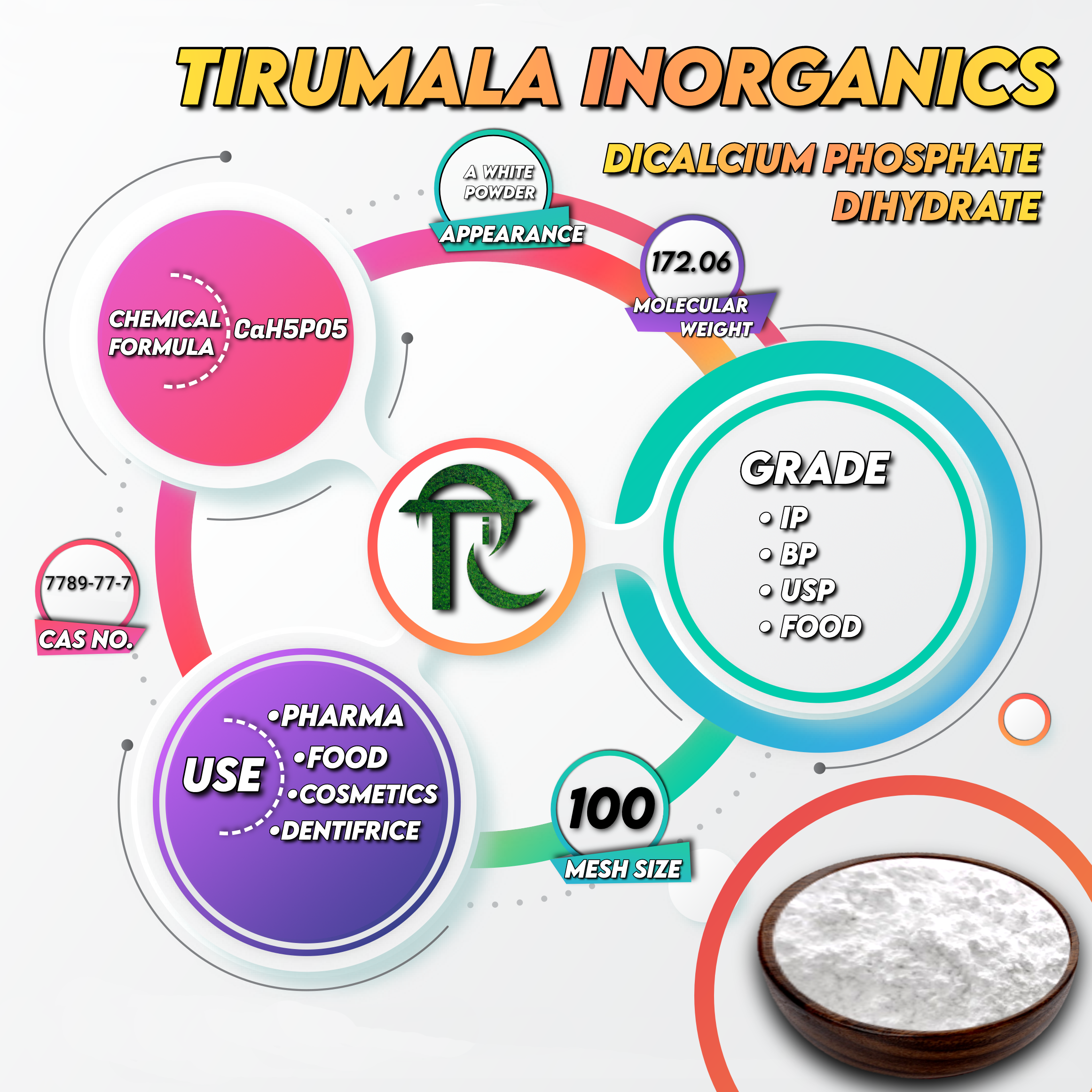 Dicalcium Phosphate Dihydrate Ip/bp/usp - Cas No: 7789-77-7